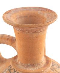 A Holy Land Pottery Spouted Strainer Jug