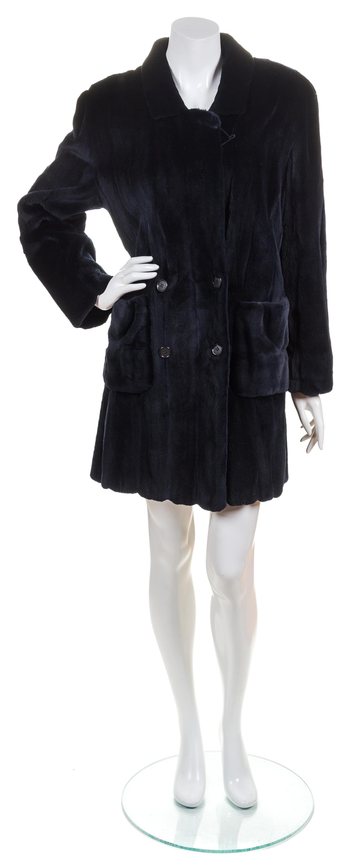 A Valentino Blue Sheared Mink Jacket,