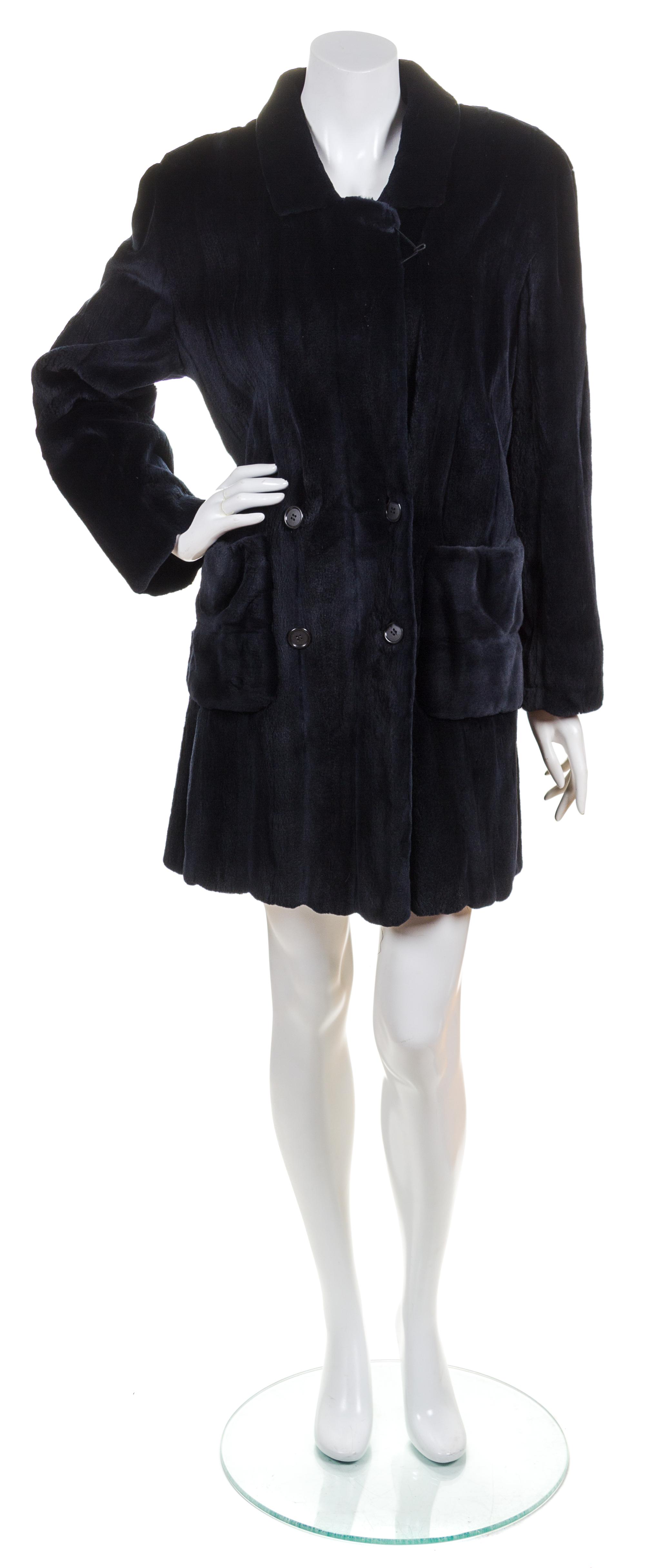 A Valentino Blue Sheared Mink Jacket,