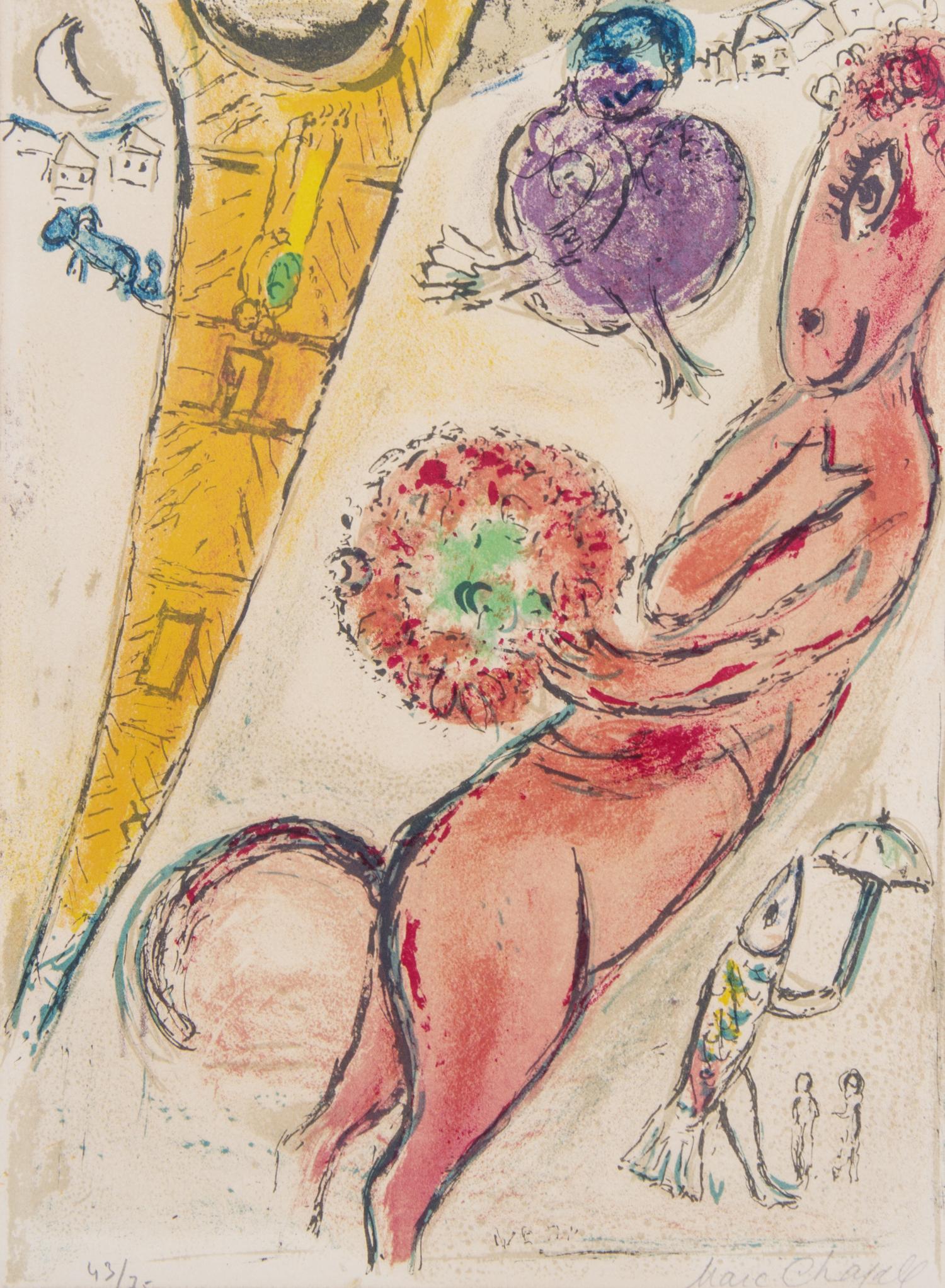 Marc Chagall, (French/Russian, 1887-1985), Eiffel Tower with Donkey