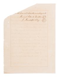 BUCHANAN, James (1791-1868). Manuscript document signed (“James Buchanan”) as President, countersigned by Secretary of State Lewis Cass. A contemporary bilingual copy of the ratification of interpretations to Article 12 of the original Treaty of the 26th of July 1851 between the United States and the Republic of Peru. 7 May 1858.