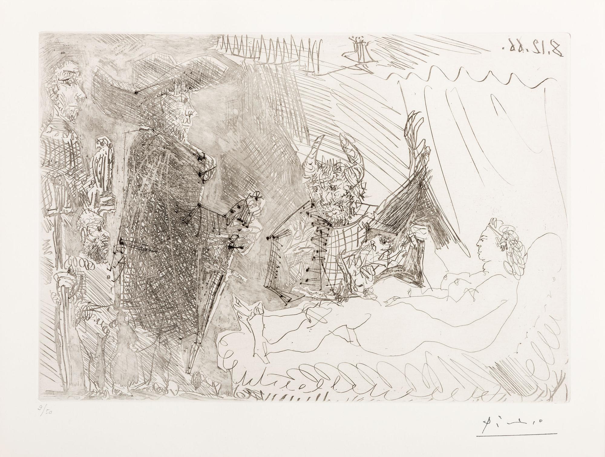 Le cocu avec une femme nue et des voyageurs (from La Série 60 ), 1966