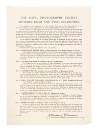 Five Photographs from The Royal Photographic Society, Pictures from the Tyng Collection
