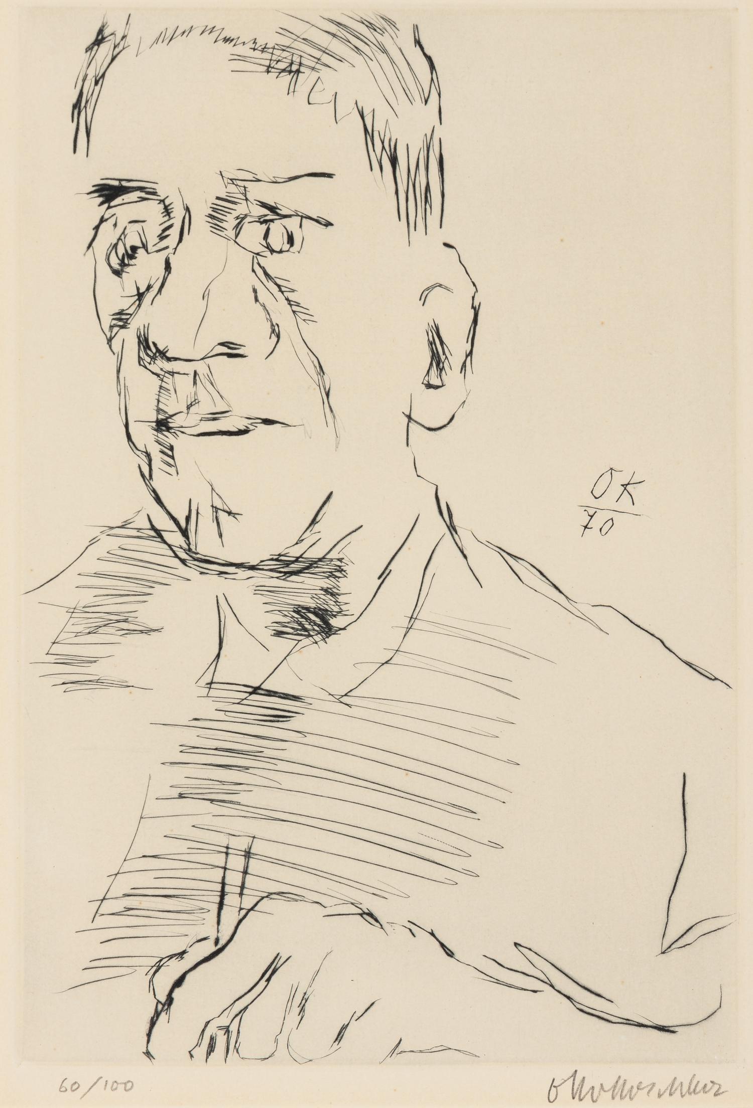 Self Portrait with Etching Needle, 1970