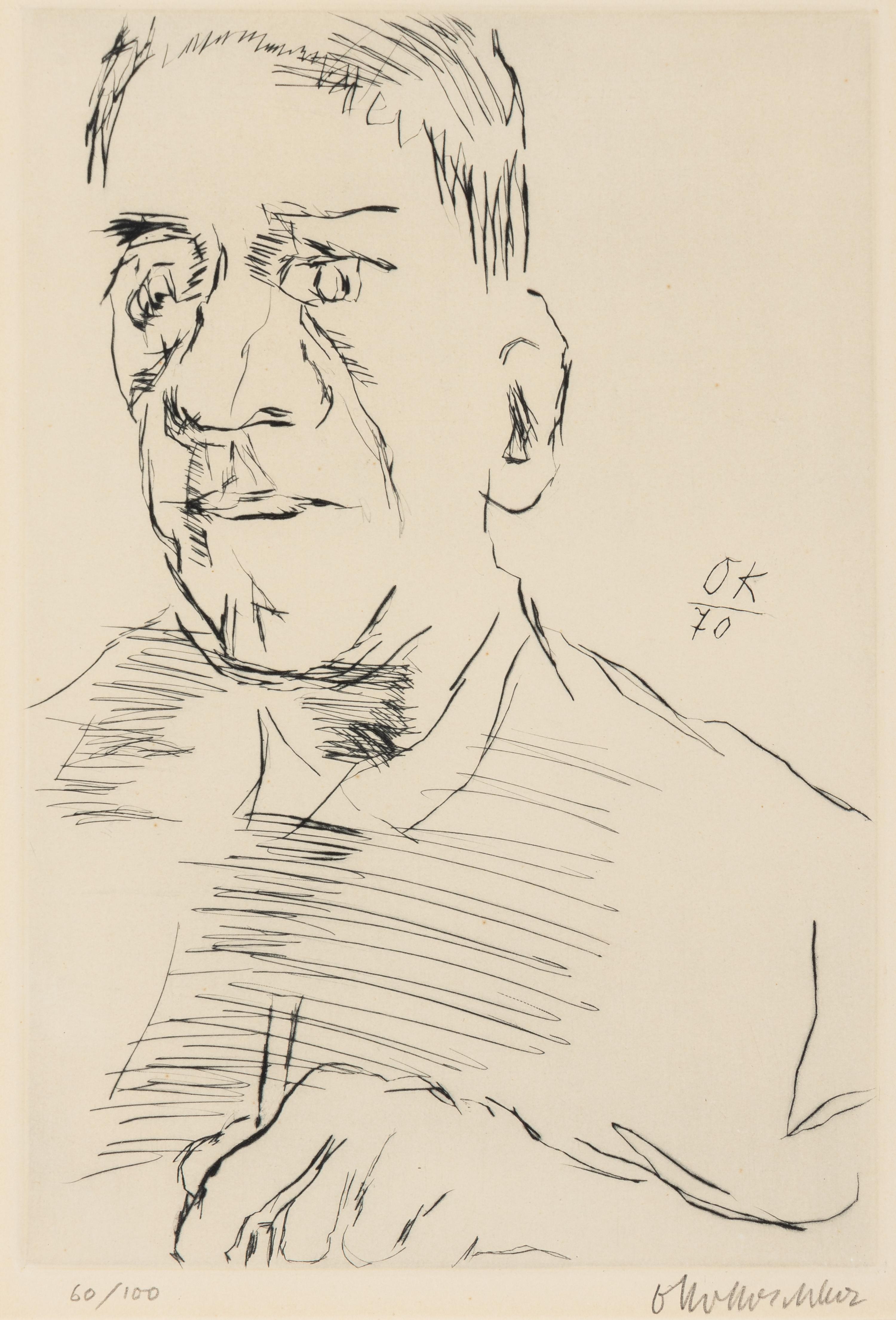 Self Portrait with Etching Needle, 1970