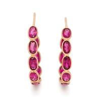 RUBELLITE HOOP EARRINGS