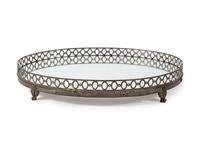 A Brass Mounted Mirrored Table Plateau