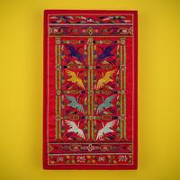A Korean Embroidered Silk 'Crane' Civil-official Husu, Joseon Dynasty, 19th Century — 朝鮮王朝 紅地綉鶴紋文官後綬