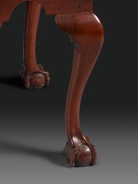 A Chippendale Fan-Carved Walnut Claw-and-Ball Foot Dressing Table