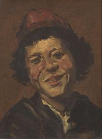 William Merritt Chase (American, 1849-1916) - Tony with a Red Cap