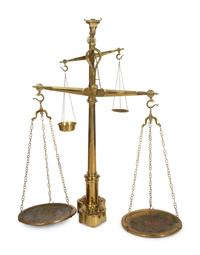 A Portuguese Butcher's Shop Two-Beam Brass Scale