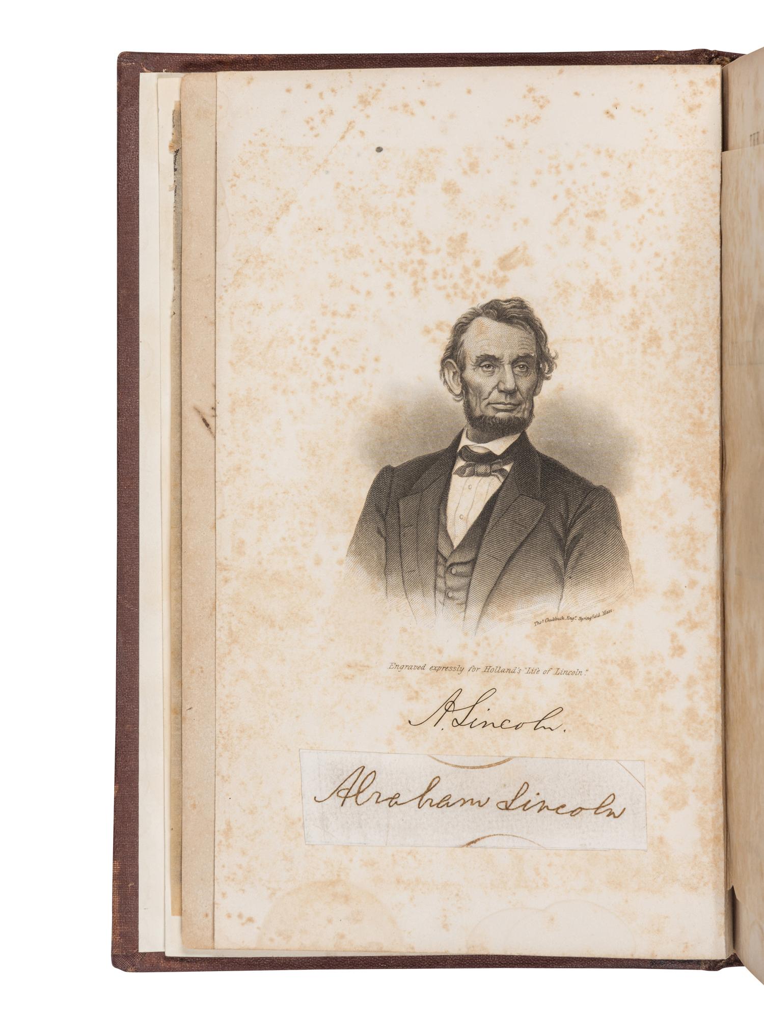 LINCOLN, Abraham (1809-1865). Signature "Abraham Lincoln", cut from a document. N.d.