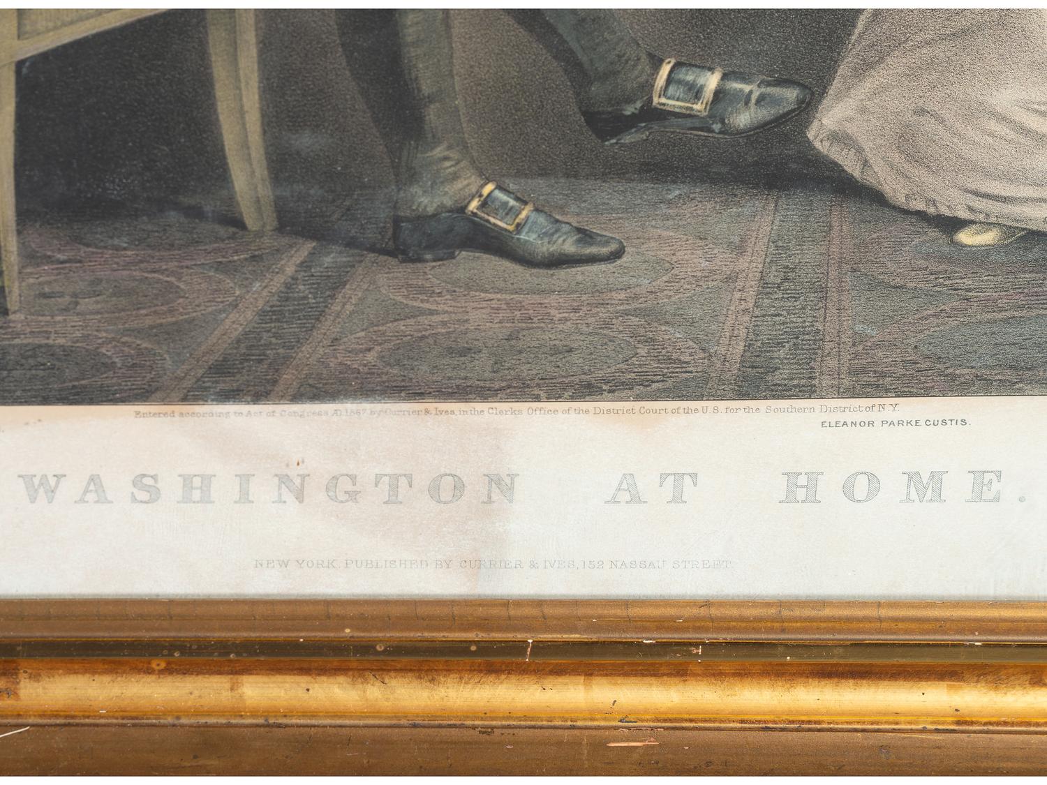 A Currier and Ives Chromolithograph of Washington at Home , after Edward Savage (American, 1761-1817)