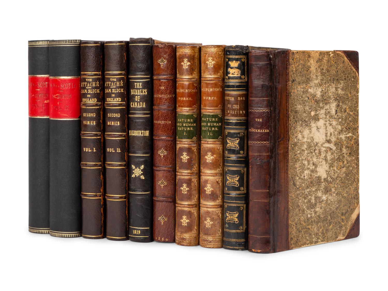 HALLIBURTON, Thomas Chandler (1796-1865). A group of 11 works, including:
