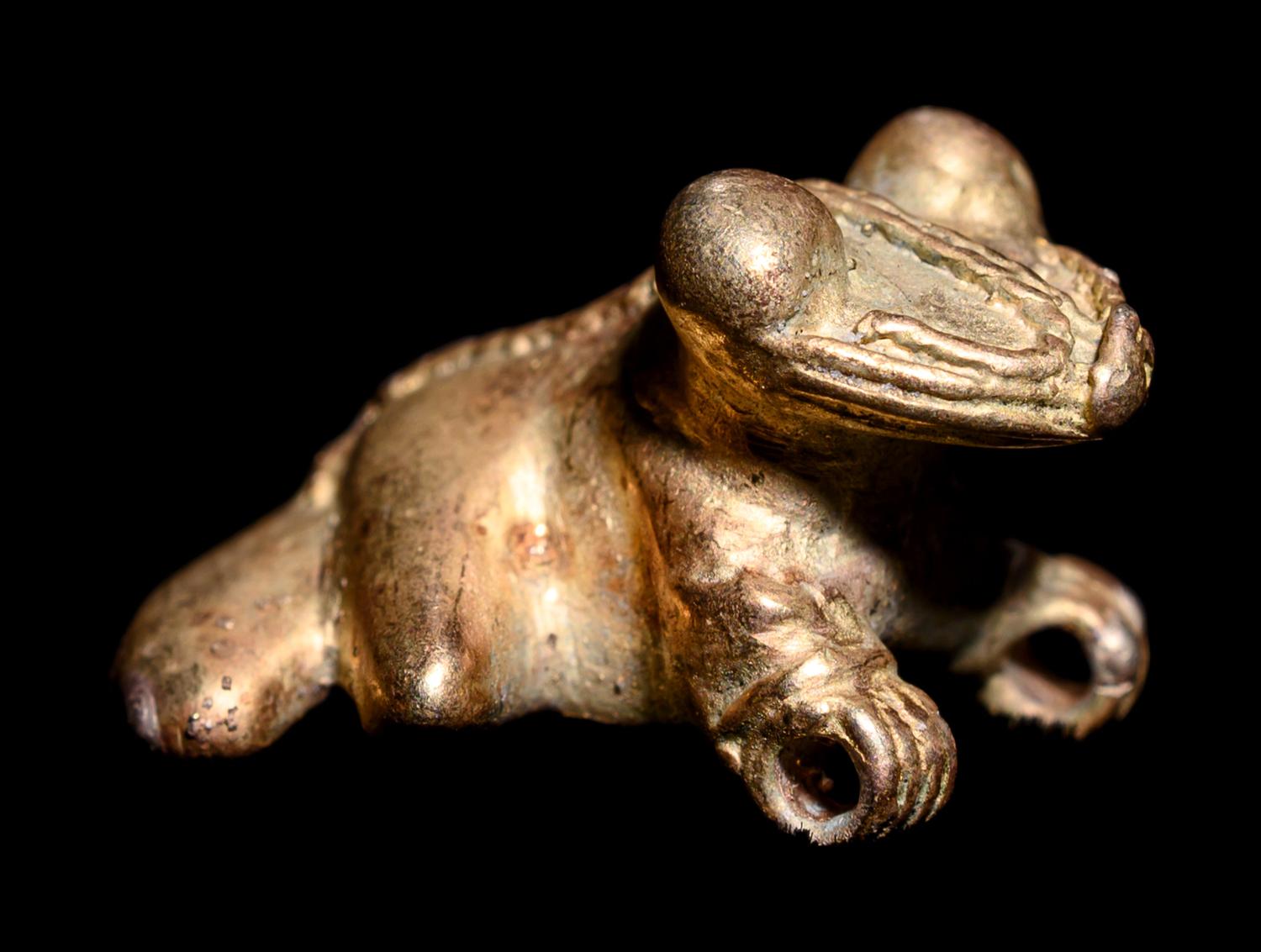 A Veraguas or Diquis Gold Frog Pendant