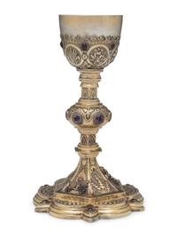 An American Silver and Jewel-Mounted Communion Chalice