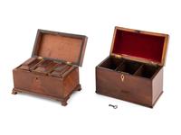 Two George III Mahogany Tea Caddies