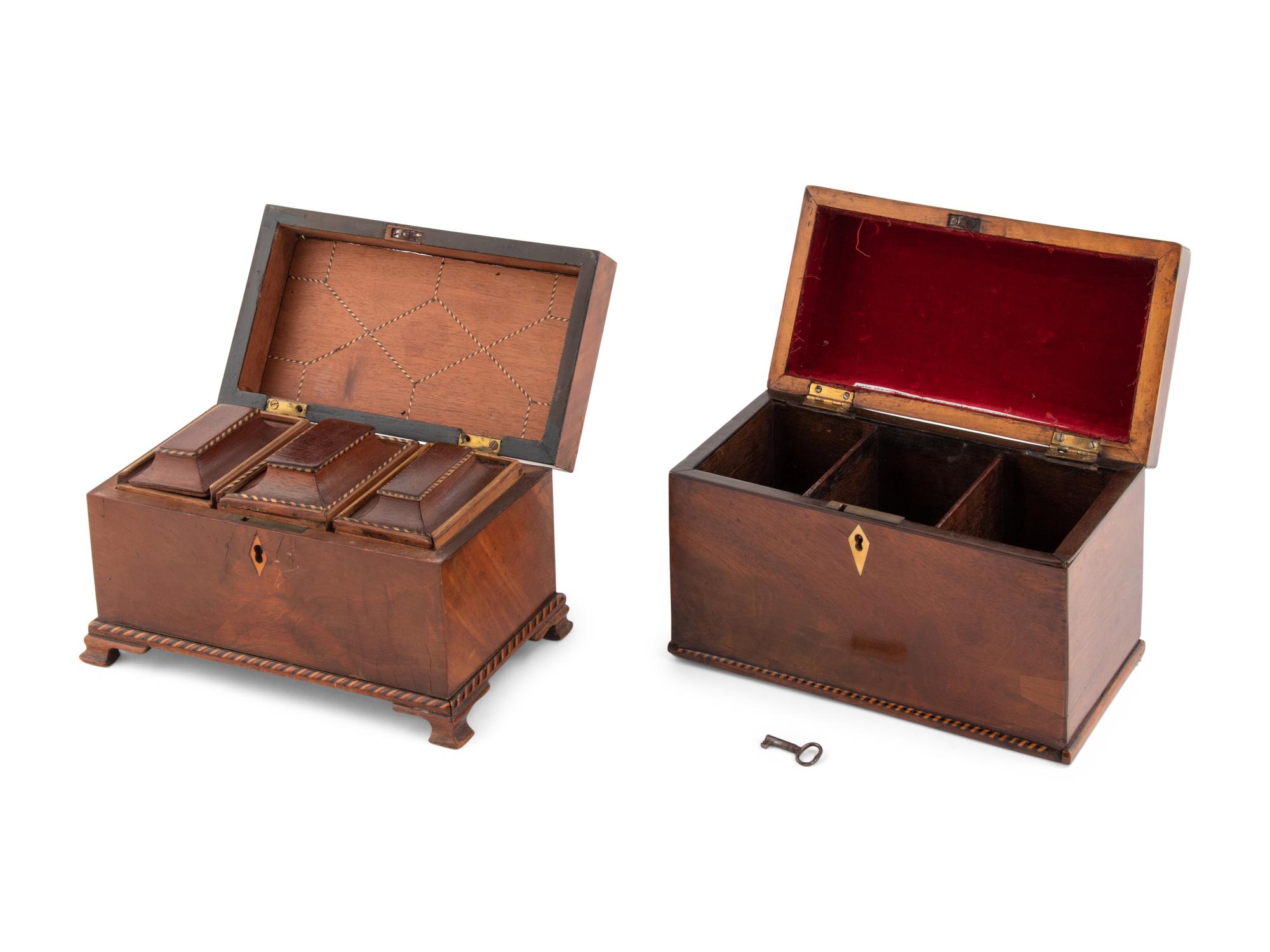 Two George III Mahogany Tea Caddies