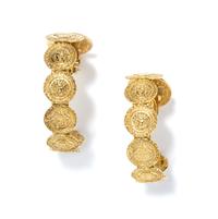 A Pair of Gianni Versace Medusa Hoop Earclips, 2.5" x 2.5".
