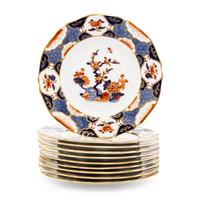 A Set of Ten Spode Shima Porcelain Dinner Plates