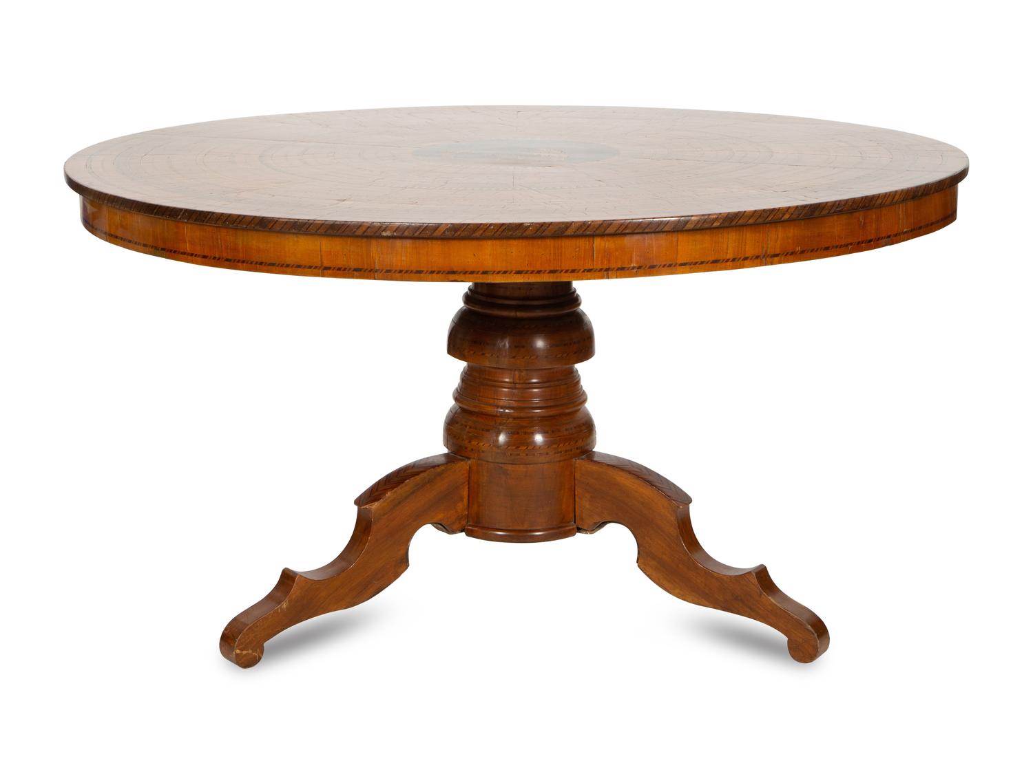 An Italian Parquetry and Marquetry Center Table