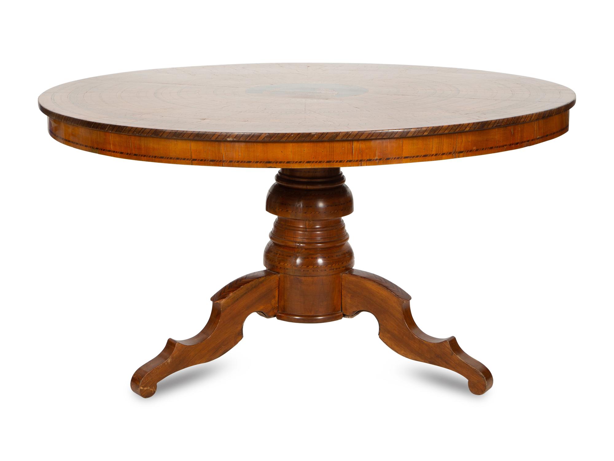 An Italian Parquetry and Marquetry Center Table
