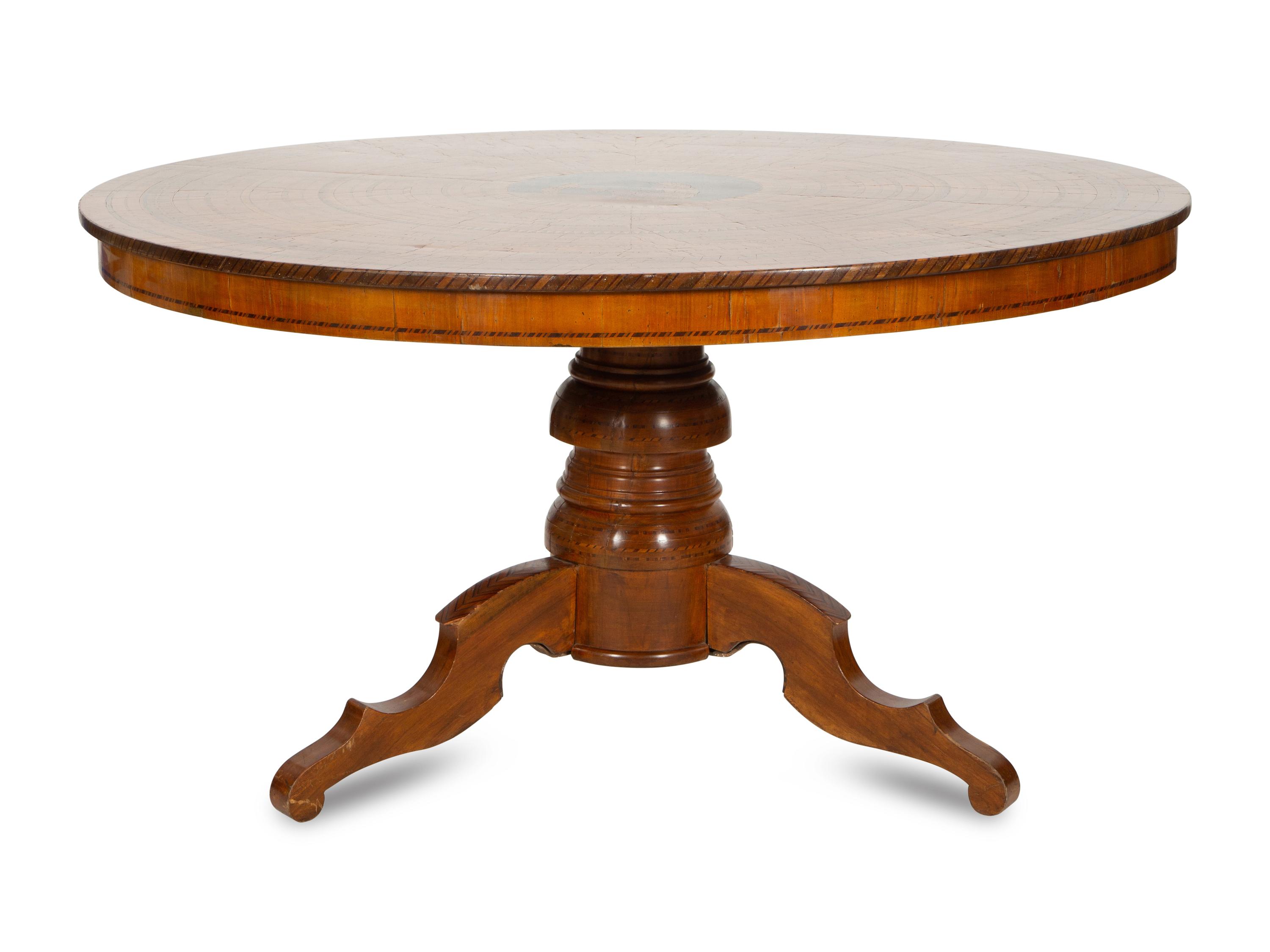 An Italian Parquetry and Marquetry Center Table