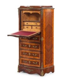 A Napoleon III Style Gilt Metal Mounted Kingwood Marble-Top Secrétaire à Abattant
