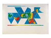 FULLER, R. Buckminster (1895-1983). A collection of 6 Dymaxion map posters, one SIGNED by Fuller and one with notations in his hand.