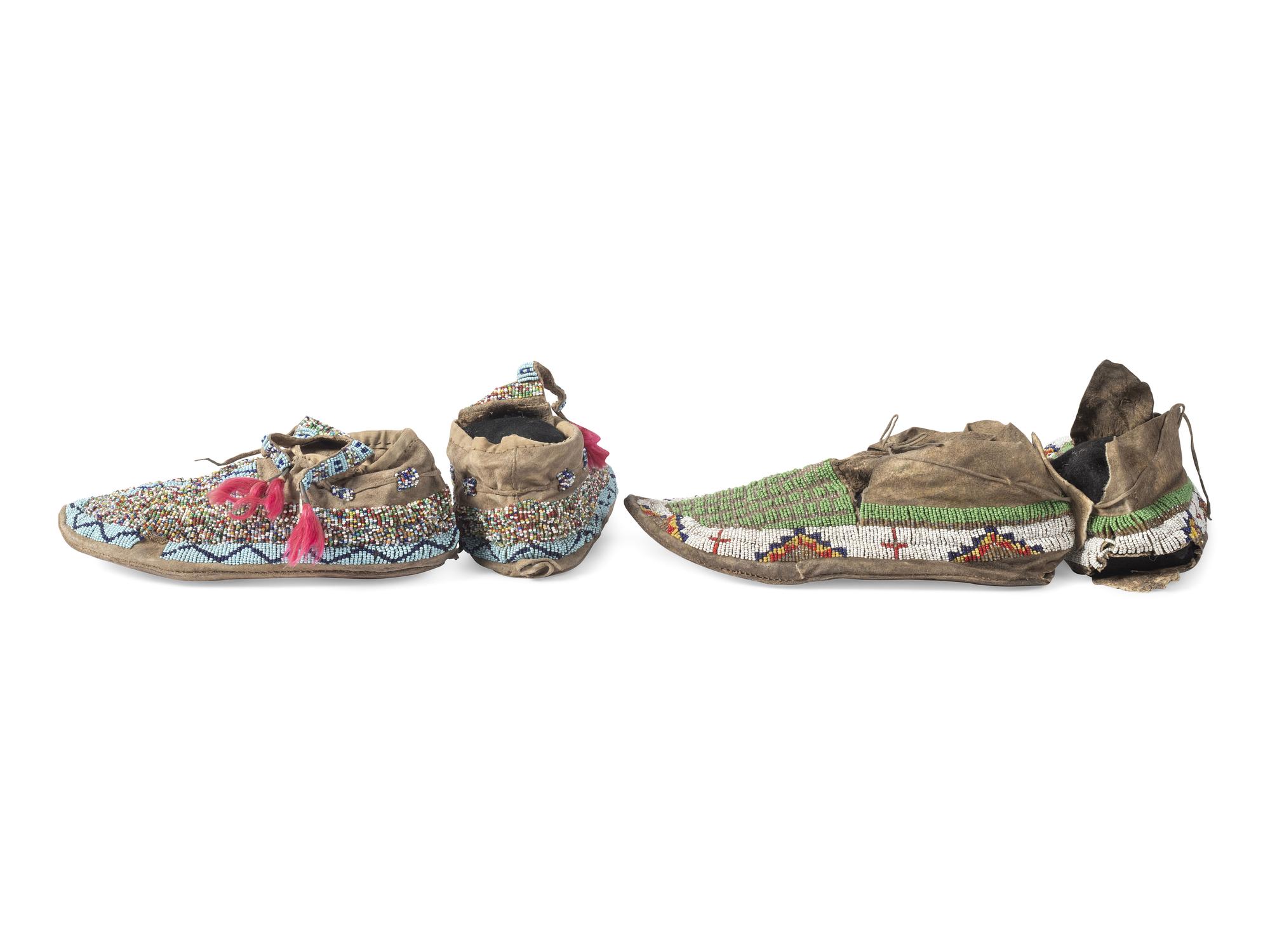 Sioux Beaded Hide Moccasins