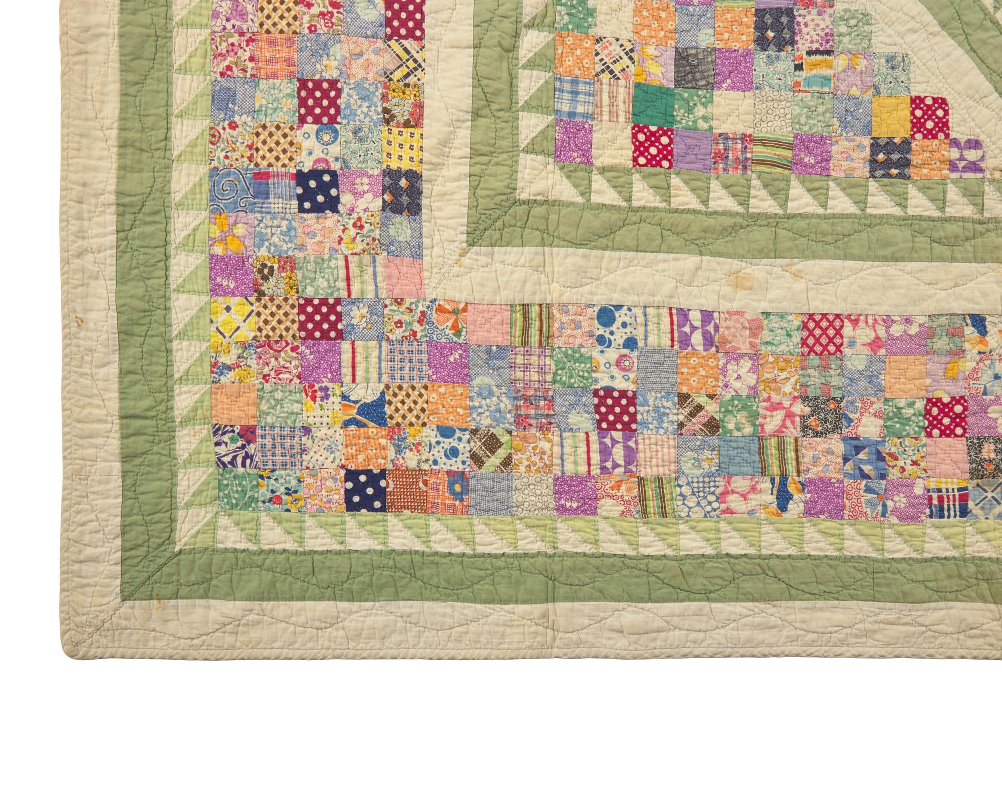 A "Postage Stamp" Pieced Quilt