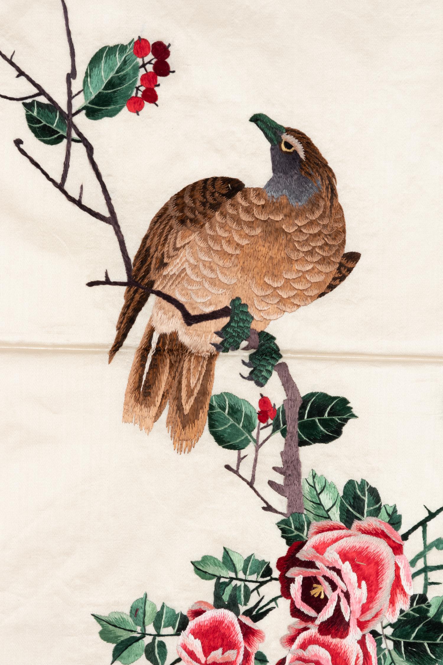 Four Chinese Silk Panels