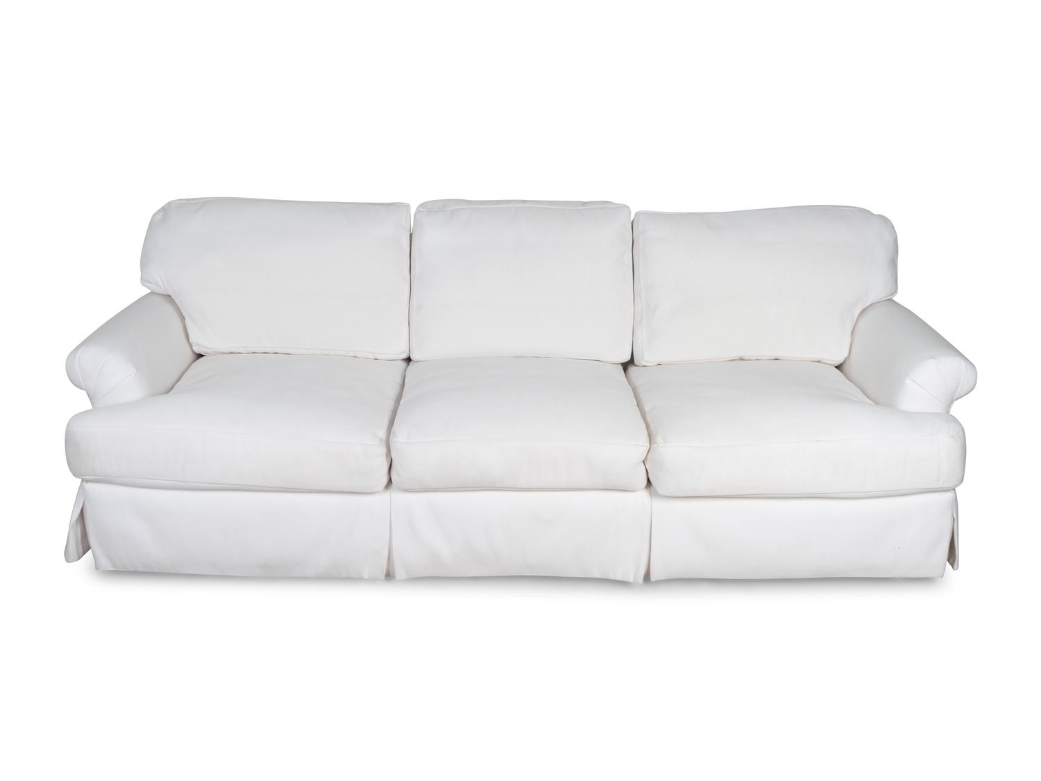 A Suite of White Cotton Upholstered Seating Furniture — 20TH/21ST CENTURY