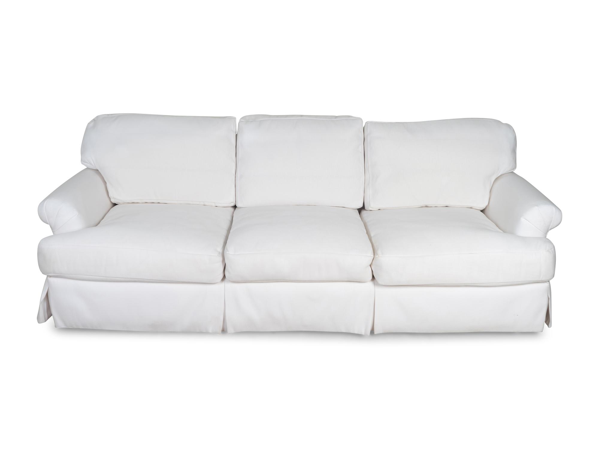 A Suite of White Cotton Upholstered Seating Furniture — 20TH/21ST CENTURY