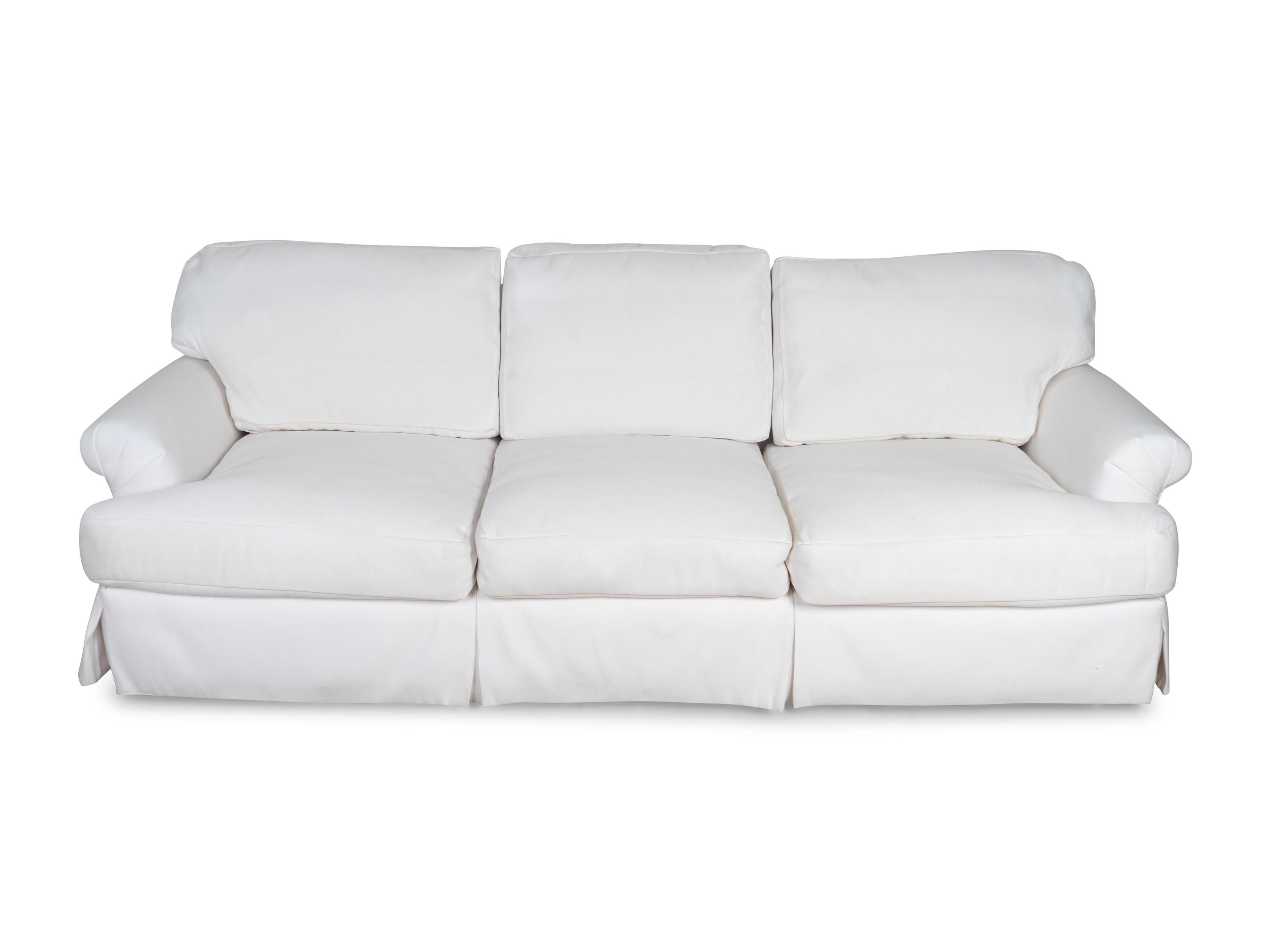 A Suite of White Cotton Upholstered Seating Furniture — 20TH/21ST CENTURY