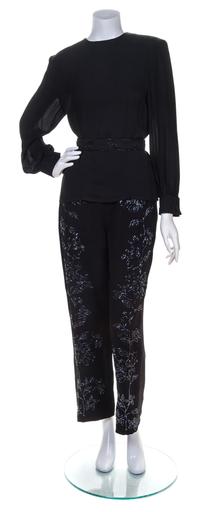 A Black Embellished Pant Ensemble,