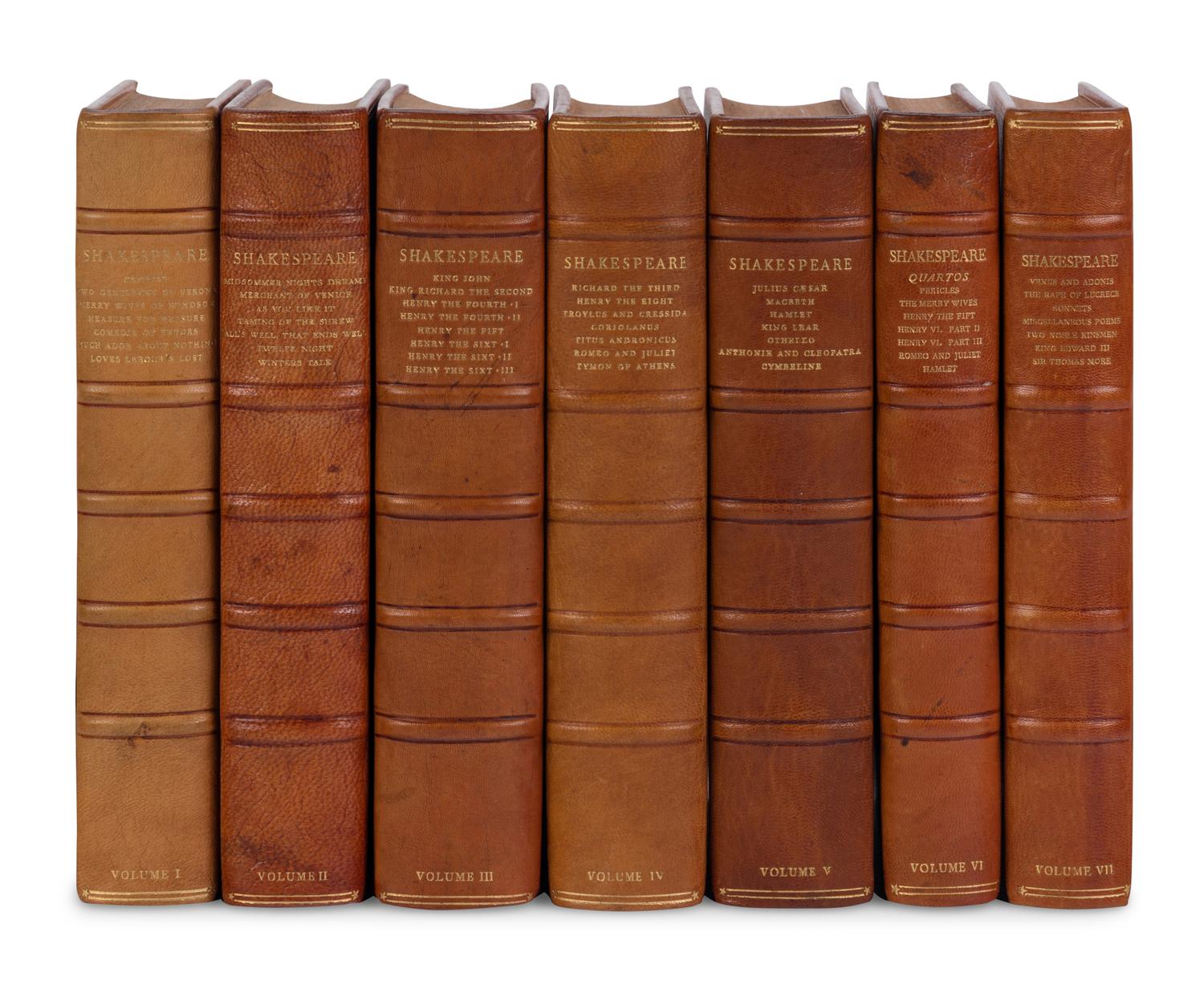 [FINE PRESS -- NONESUCH PRESS]. SHAKESPEARE, William (1564-1616). Works. London and New York: The Nonesuch Press for Random House, 1929-1933.