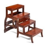 A Regency Style Mahogany Armchair Converting to Library Steps