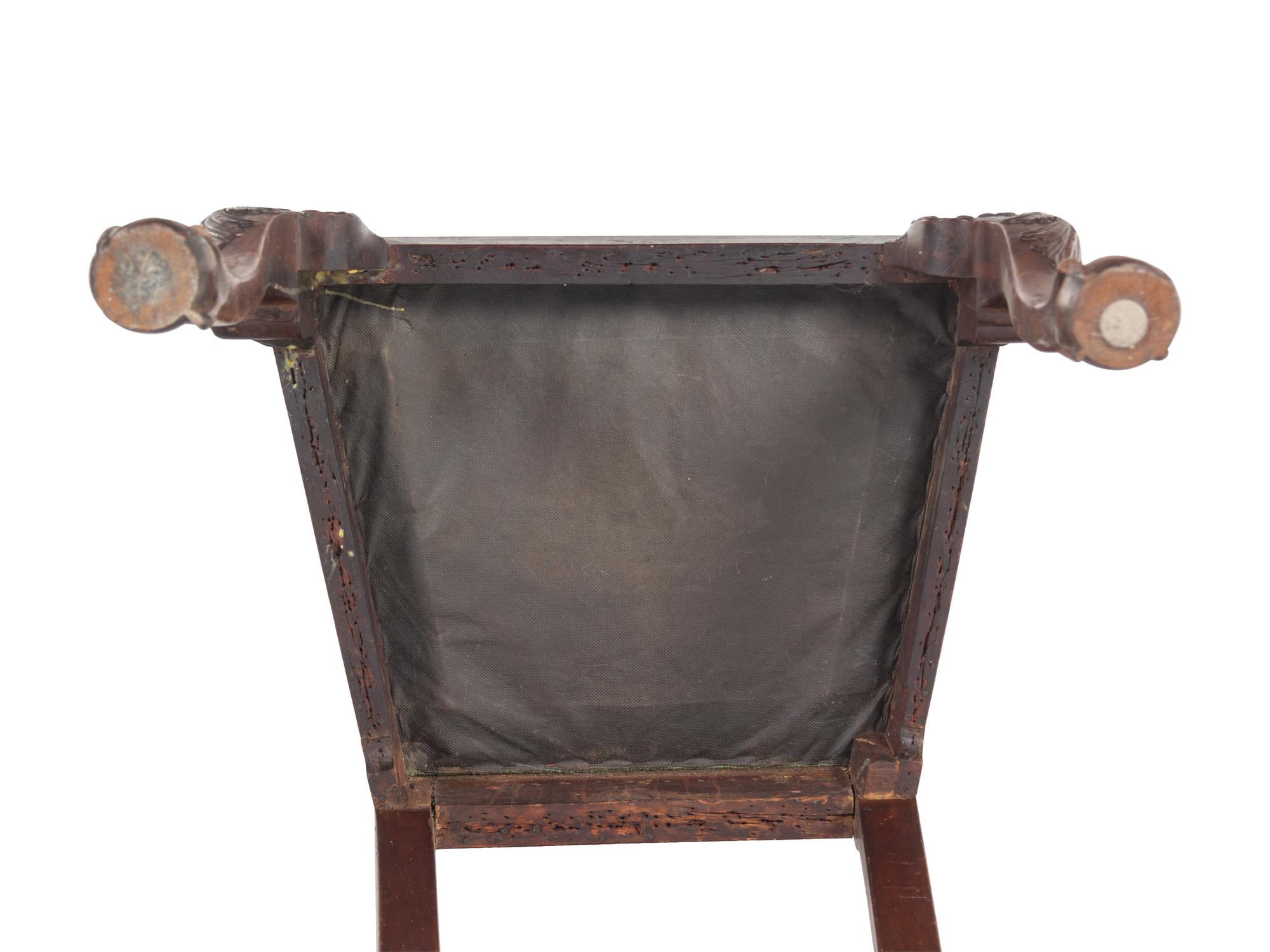 A Chippendale Carved Mahogany Claw-and-Ball Foot Side Chair