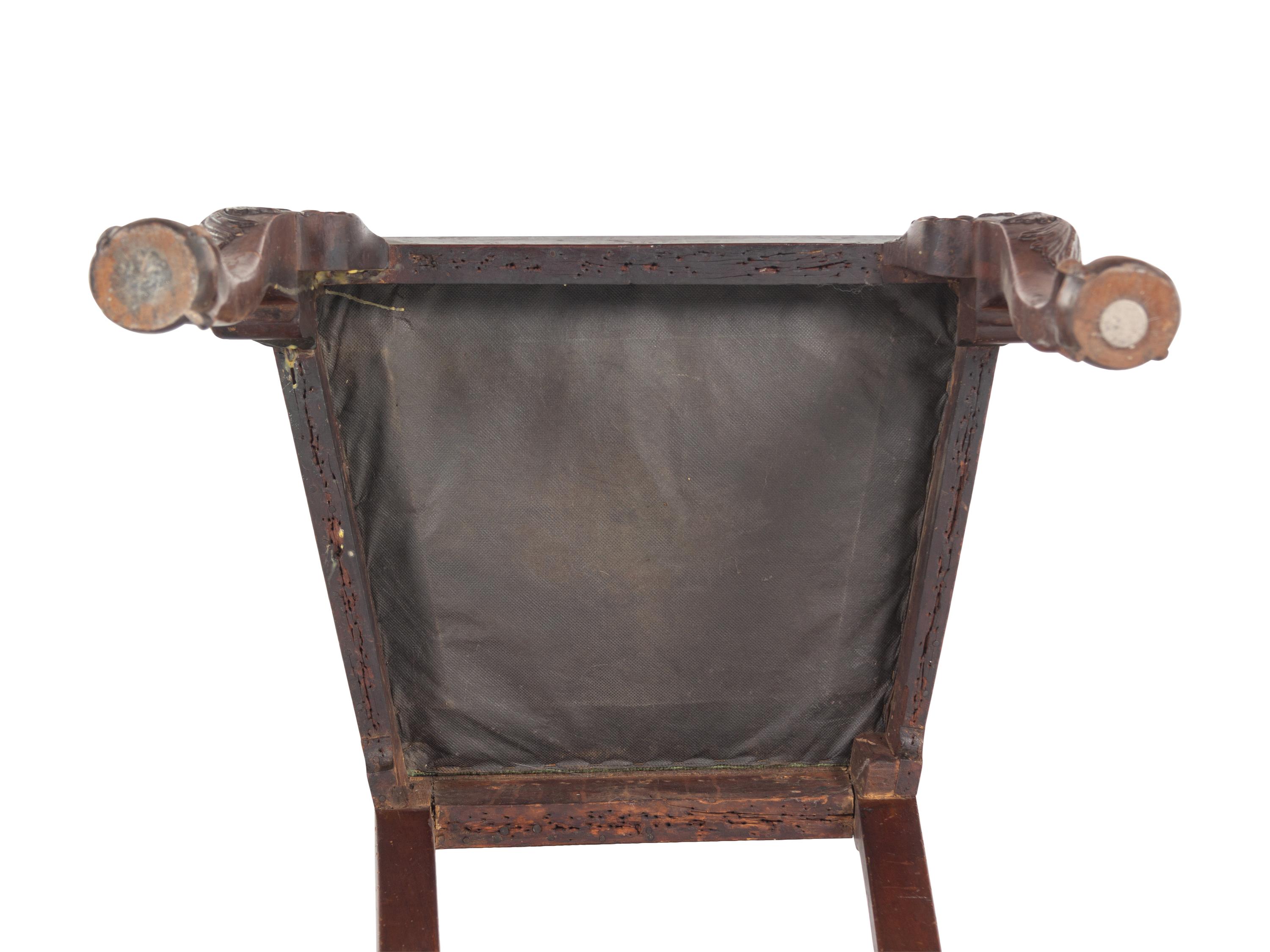 A Chippendale Carved Mahogany Claw-and-Ball Foot Side Chair