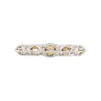 PLATINUM, CULTURED PEARL, AND DIAMOND BAR PIN