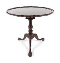A Chippendale Style Mahogany Tea Table Height 29 x diameter of top 31 1/2 inches. — 20TH CENTURY