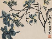 A Qi Baishi Print and Two Paintings