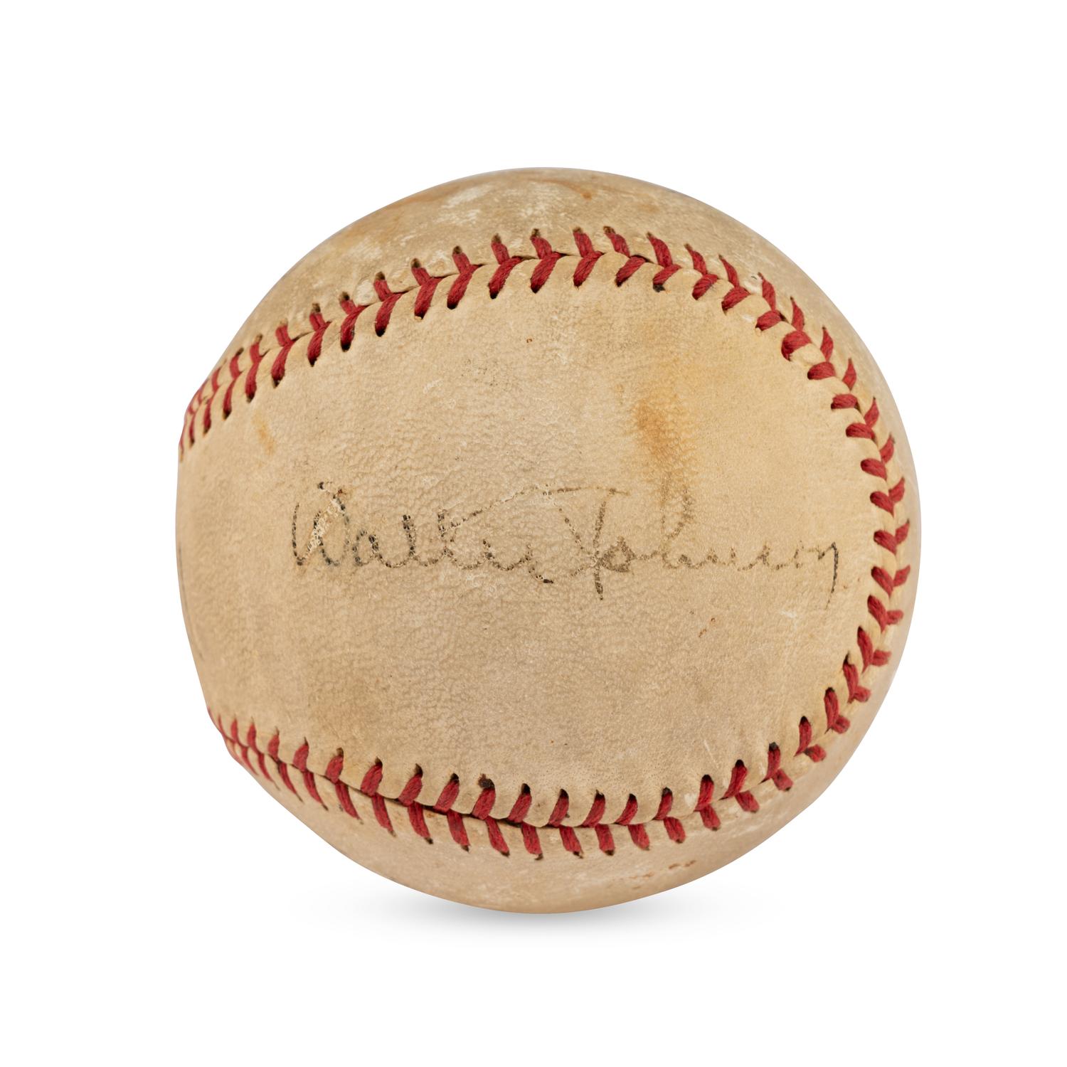 A Walter Johnson Signed Autograph Baseball (Beckett Authentication Services Letter of Authenticity)