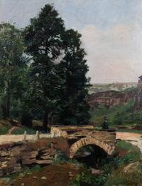 Konrad Lessing, (German, 1852-1916), Stone Bridge