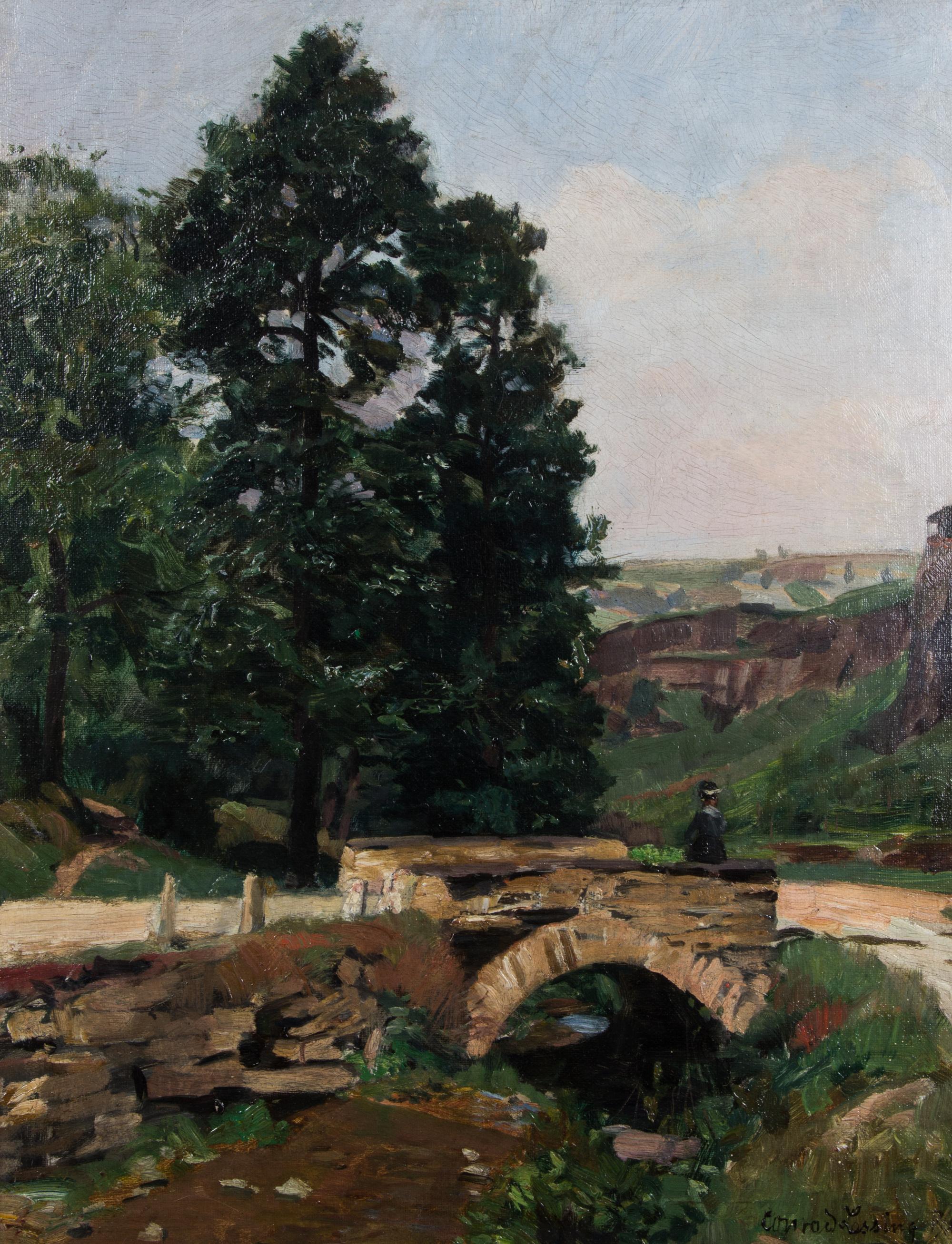 Konrad Lessing, (German, 1852-1916), Stone Bridge