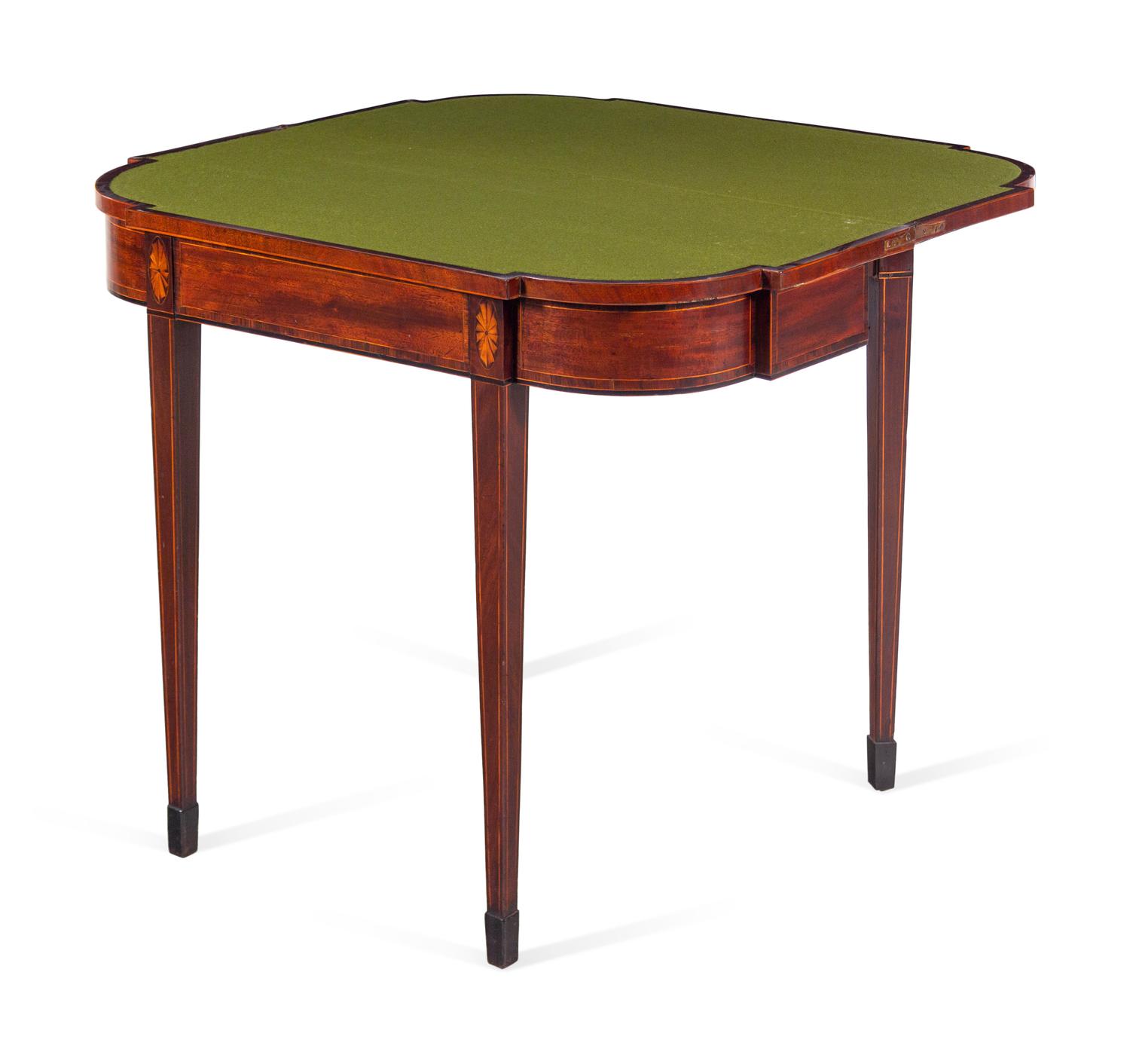 A Federal Satinwood Inlaid Mahogany Games Table
