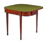 A Federal Satinwood Inlaid Mahogany Games Table