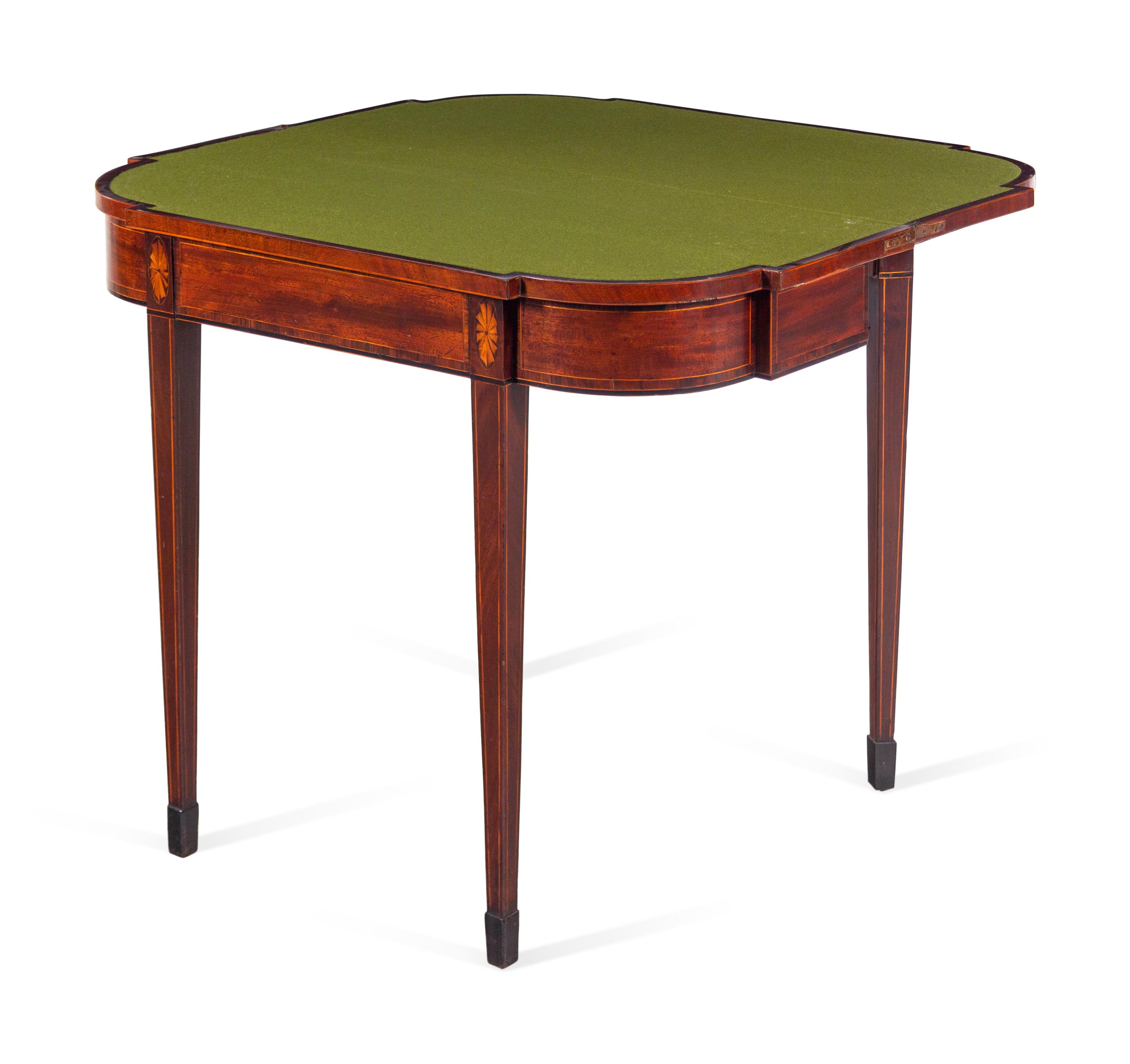 A Federal Satinwood Inlaid Mahogany Games Table