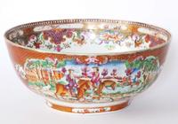 Chinese Export porcelain Famille Rose punch bowl late 18th century